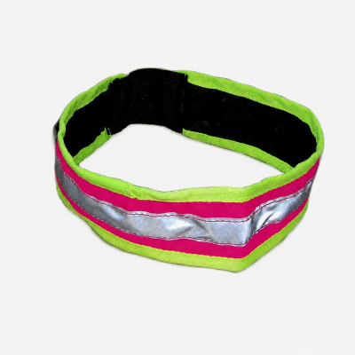 Signální reflexní obojek s gumou žluto-růžový 40 cm