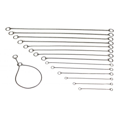 Výstavní obojek SILVER z hadího řetízku, ø 2 - 3,5 mm